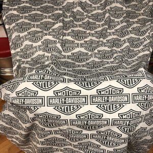 PreOwned Set of Harley Davidson Motorcycle Curtains w/Rod Pockets